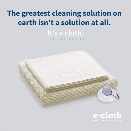 E-Cloth Shower Cleaning Set, Reusable Microfibre Cleaning Cloth, 300 Wash Guarantee, Ivory, 2 Cloth Set - Image 3