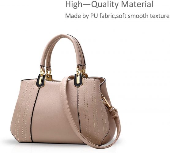 NICOLE&DORIS Women Lady Handbags Shoulder Bag Crossbody Bag Tote Satchel Purse PU Leather Khaki - Image 3