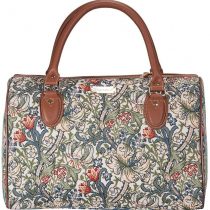 Signare Tapestry Travel Luggage Bag/Inspired by William Morris (Golden Lily, TRAV-GLILY)