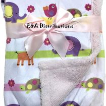 Baby Boys/Girls Jungle Animal Design Supersoft Microfleece Wrap Blanket (75cm x 100cm) (White/Pink)
