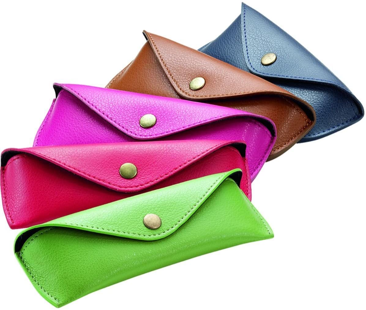 Alassio Glasses - Genuine Leather Case, Small, Approx. 16 x 5.5 x 3 cm Pocket Organiser - Pink, 16 cm - Image 2