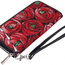 Signare Tapestry Long Zip RFID-Blocking Credit Card Holder Wallet for Women with Flower and Garden Design