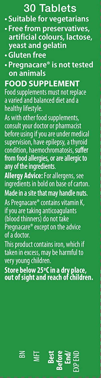 Pregnacare Original Formula Tablets During Pregnancy Support Vitamins and Supplements, 30 Tablets, 30 count (Pack of 1) - Image 4