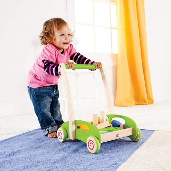 Hape E0371 Block and Roll - Wooden Block Activity Push Along Toy - Image 2