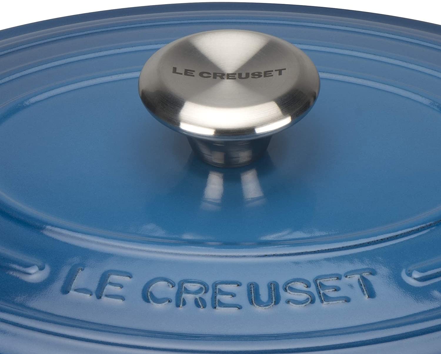 Le Creuset Signature Enamelled Cast Iron Casserole Dish with Lid - Oval, Marseille Blue, 25 cm, 3.2 Litres, 211782520 - Image 4