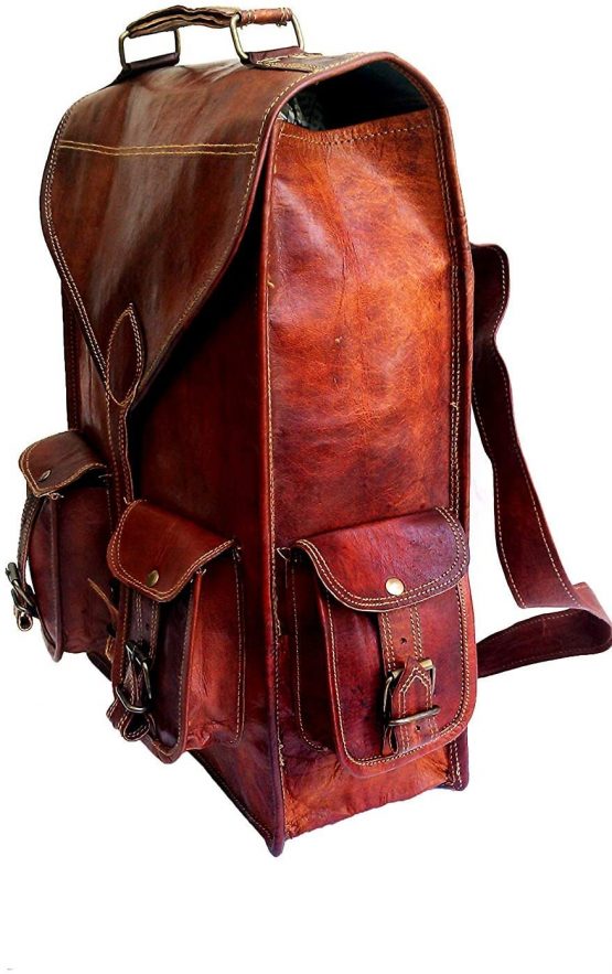 Jaald Convertible Leather 15.6" Laptop Bag Backpack Messenger Bag Office Briefcase - Image 2