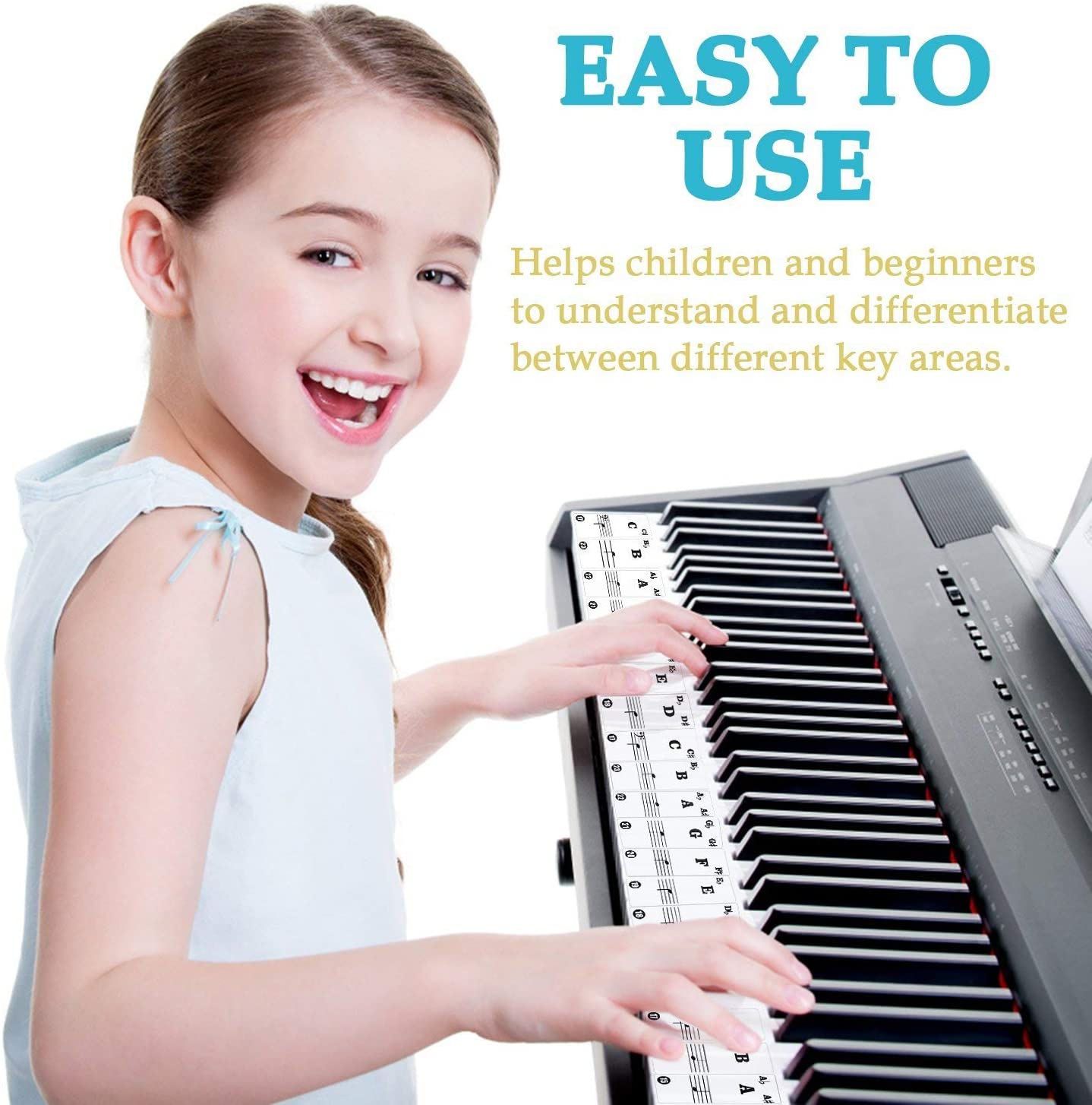 Piano Removable Piano Keyboard Note Labels to Key Keyboards (Sticker Black), 88 Keys - Image 4