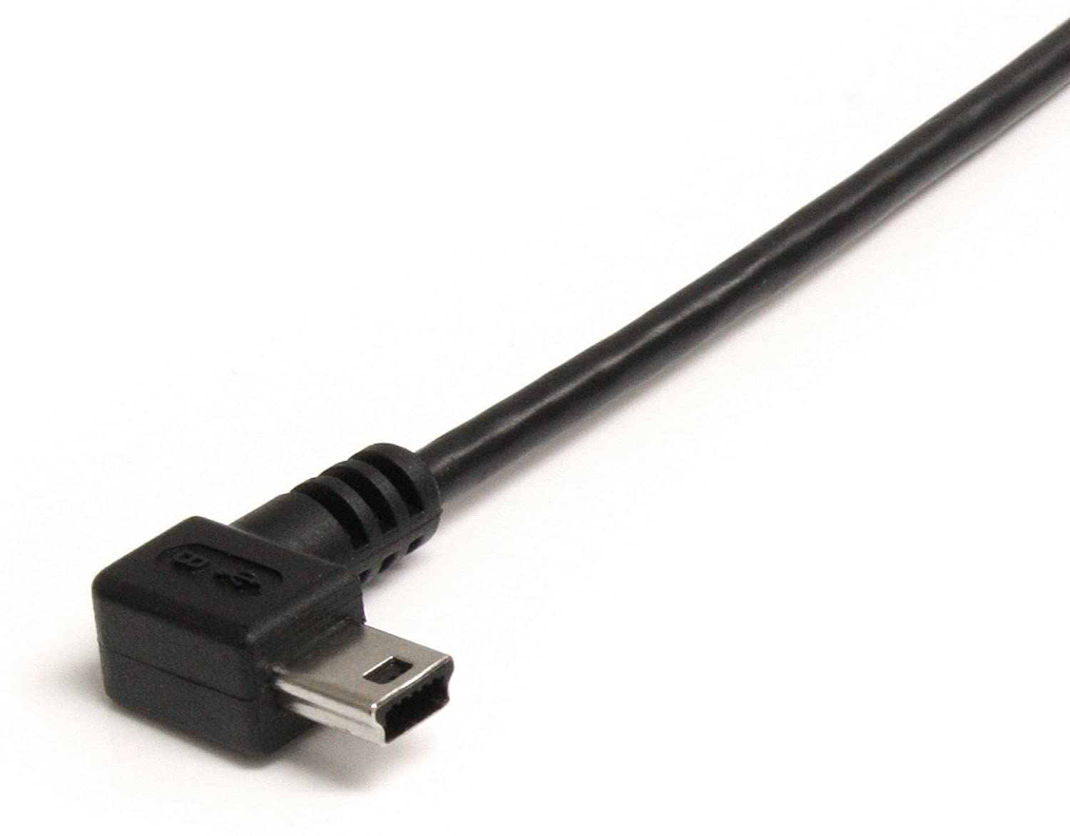 StarTech.com 3 ft. (0.9 m) Right Angle USB to Mini USB Cable - USB 2.0 A to Right Angle Mini B - Black - Mini USB Cable (USB2HABM3RA) - Image 2