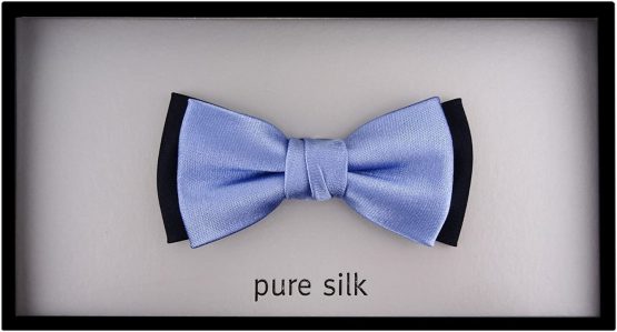 TigerTie Pre-Tied Double Coloured Toddler Baby Silk Bow Tie in Plain - 29 to 40 cm Neck Circumference Adjustable + Storage Box - Image 3