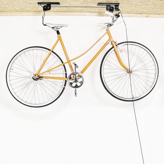 Relaxdays Bicycle Garage Storage Rack, Bike Lifter, up to 20kg, Ceiling Holder, Black - Image 2