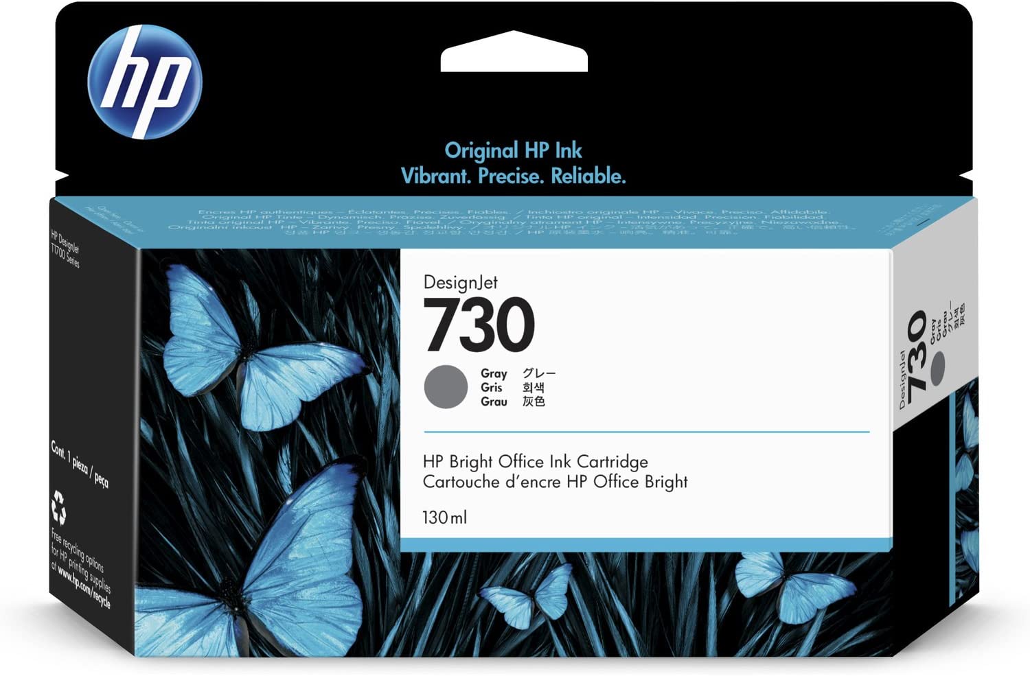 Original Standard Yield Ink Cartridge Compatible with Designjet T1700 Printer Series, 130 ml, Grey, One Size - Image 2