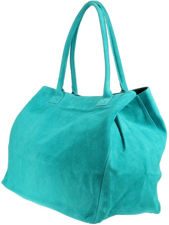 Girly Handbags Genuine Italian Suede Leather Expandable Shoulder Bag - Image 2