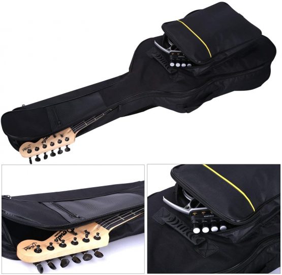 CAHAYA 40 41 Inch Acoustic Guitar Bag Waterproof Guitar Case Gig Bag 8MM Padding with Back Hanger Loop- Black Soft Case, CY0152 - Image 3