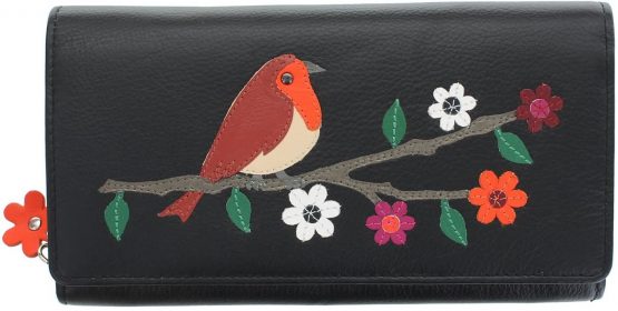 Mala Leather Robin Collection Ladies Leather Purse with RFID Protection 3407_97 Black