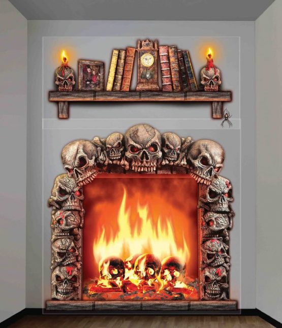 Forum Novelties X68913 Party Supplies Haunted House Giant Wall Decoration, Plastic, Fireplace - Image 2