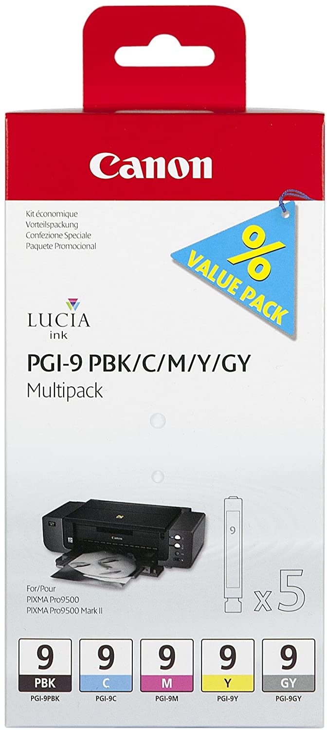 Canon PGI-9P BKCMYGY, 1034B013, 1 x grey,1 x Yellow,1 x Cyan,1 x Magenta,1 x Photo Black, Multipack, Ink tank