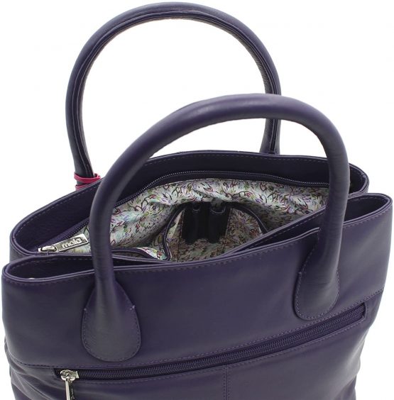 Mala Leather ANISHKA Collection Leather Double Zip Grab Bag 799_75 - Image 4
