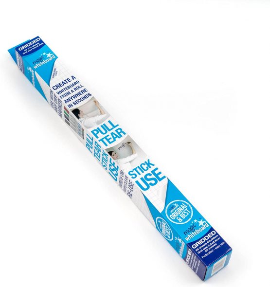 Magic Whiteboard - Reusable Sheets Sticks to Any Surface - 25 Sheets (A1) Perforated Roll