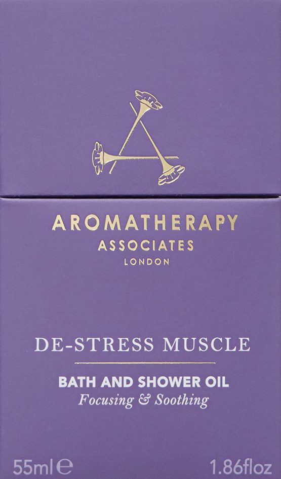 Aromatherapy Associates De-Stress Muscle Bath And Shower Oil 55ml. Immerse over-exerted muscles in the warming and soothing essential oils of Rosemary, warming Ginger and invigorating Black Pepper. - Image 2