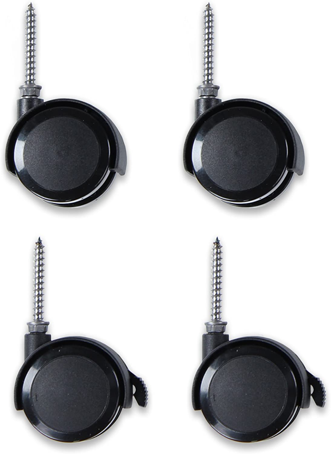 babybay 180401 Rolling Castors Kit Parquet for Trend One Size, Black