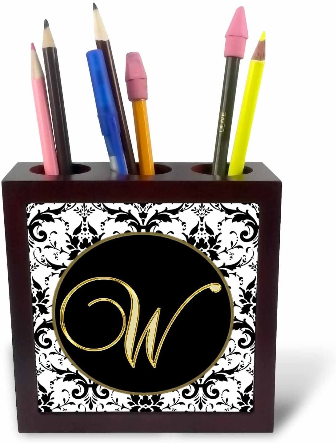 3dRose Awesome Raven with Flowers-Tile Pen Holder, 5-Inch (Ph_256358_1), 5 Inches