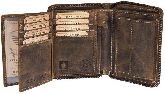 Green Burry Zipper Wallet Brown - Image 4