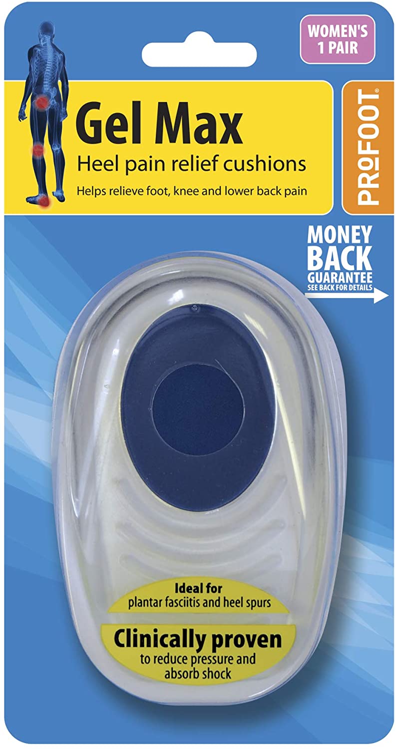 Profoot Gel Max Cushions for Heel Pain, Women's Heel Cushions, Gel Pad Cushions Ideal for Heel Spur Plantar Fasciitis