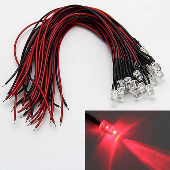 LAOMAO 1 Pack (20 Bulbs) 5mm 12V DC 7 Different Color Flashing LED Pre-Wired Round Top Bulb Lamp for DIY Car Boat Toys Flashing Parties