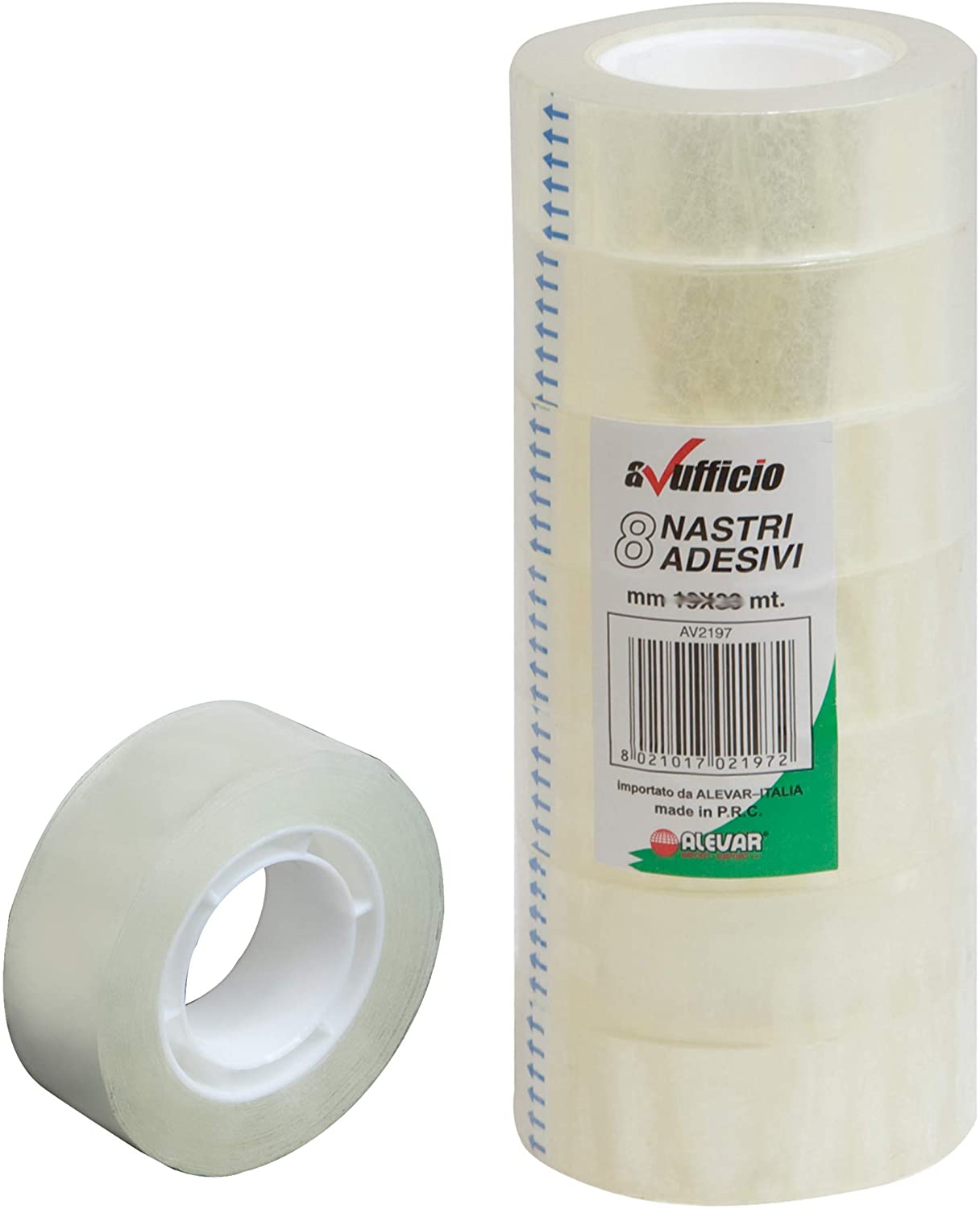 Transparent Adhesive Tape mm 19x10 m Conf. 8 pcs, mm 19 x 10 mt