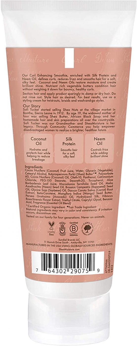 SHEA MOISTURE Coconut and Hibiscus Curl Enhancing Smoothie for Women - 3.2 oz Cream - Image 3
