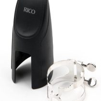 Rico Silver Plated H-Ligature and Cap for Bass Clarinets with Selmer Style Mouthpiece
