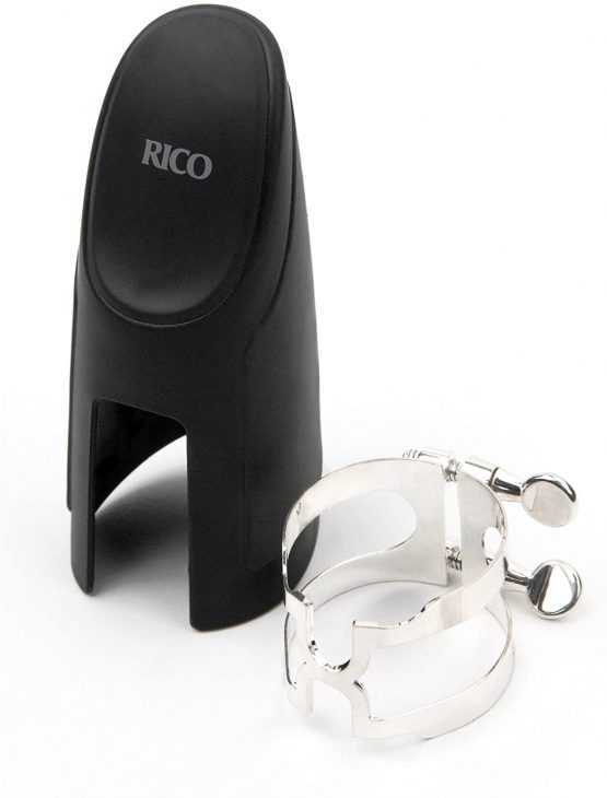 Rico Silver Plated H-Ligature and Cap for Bass Clarinets with Selmer Style Mouthpiece