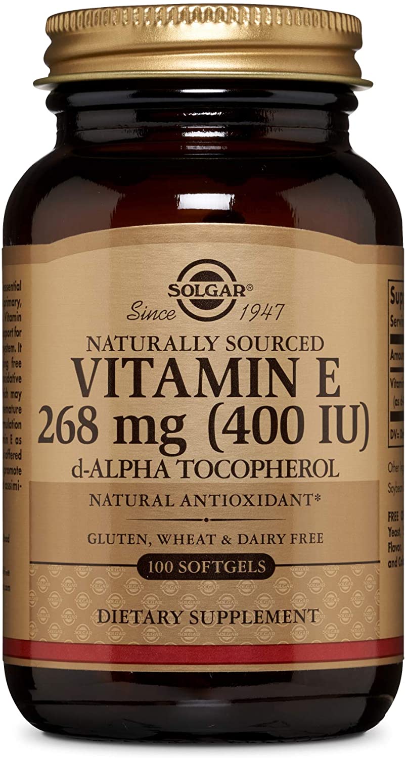 Solgar Natural Source Vitamin E 268 Milligram (400 IU) Softgels, Pack of 100, Protects Cells from Oxidative Stress