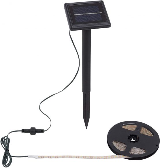 Briloner Leuchten 2055-180, Outdoor LED Strip 3 m with Solar Panel, IP65, Plastic, Black, 300 x 9.5 x 33 cm