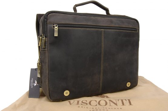 VISCONTI - Business Laptop Briefcase - Hunter Leather - 15 Inch Large Laptop Bag - Office Work Messenger Shoulder Bag - 18760 - AUSTIN - Image 4