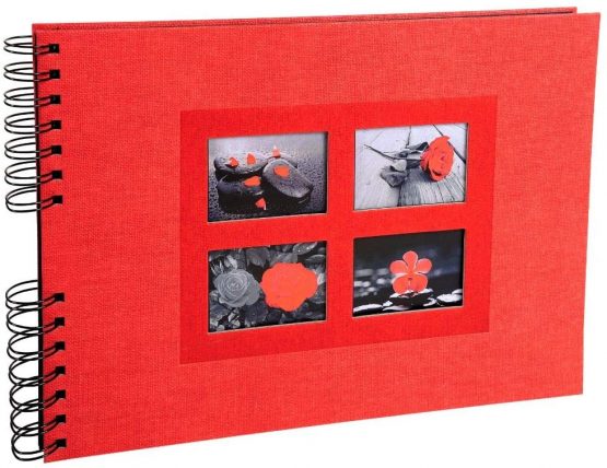 Exacompta 16245E Passion Wire Bound Photo Album, 32 x 22cm , 50 Black Thick Card Pages - Red Cover, Holds Up to 100 Photos and Comes in A Clear Display Box - Image 2