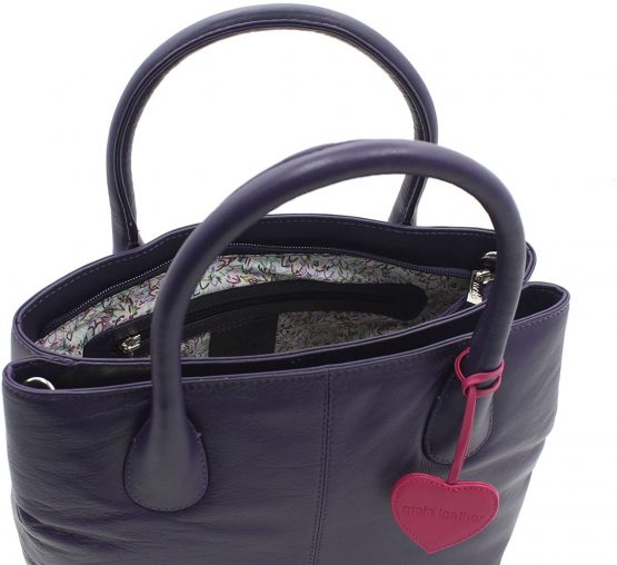 Mala Leather ANISHKA Collection Leather Double Zip Grab Bag 799_75 - Image 3