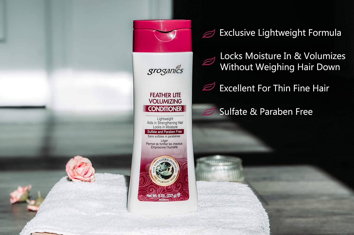 Groganics Feather Lite Super Gentle Formula Volumizing Conditioner, 227 g (Pack of 1) - Image 4