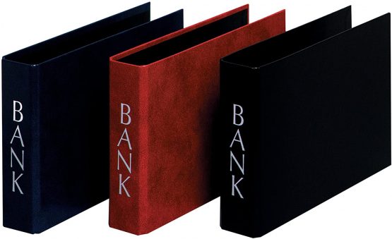 Herlitz Bank Folder DIN Long with SILBERPRÄGUNG 2 Rings (Pack of 3) – Ruby Red/Black/Blue