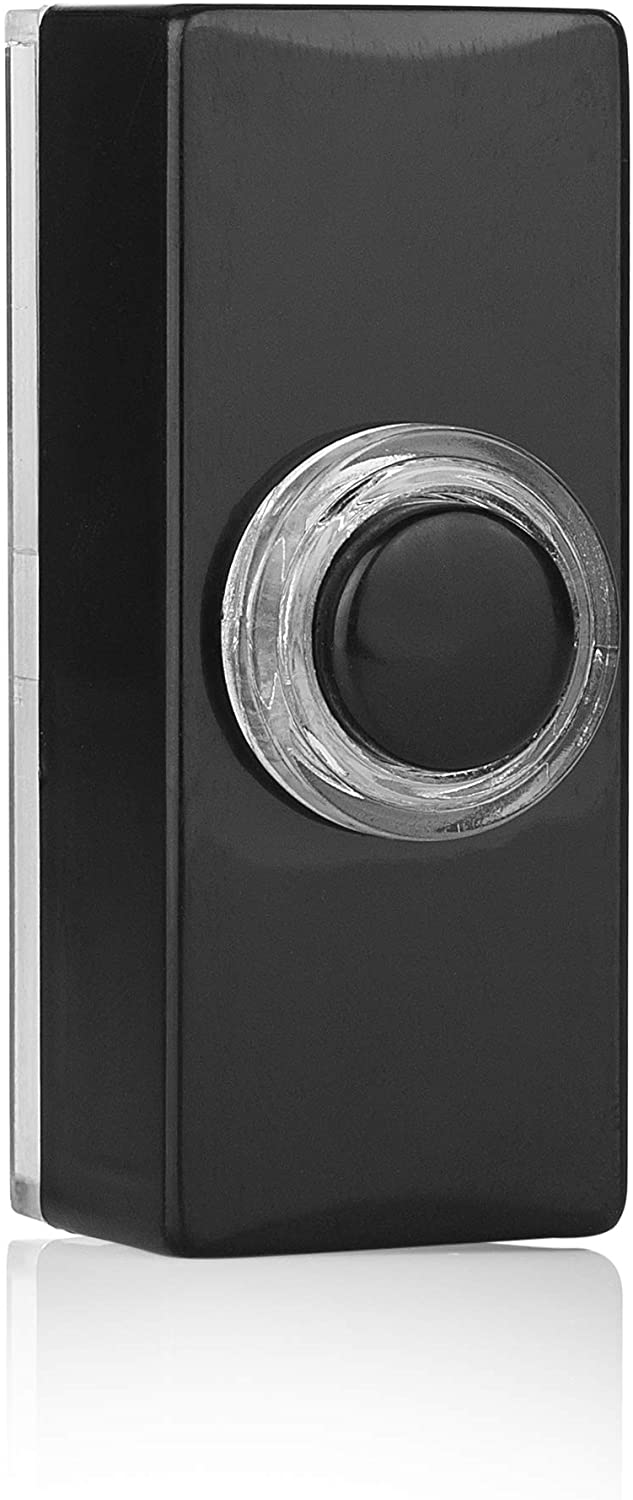 Byron 7720 Wired Illuminated Bell Push, Black, 2 Wire