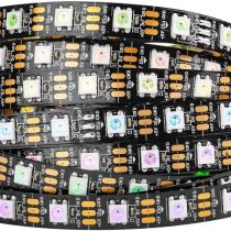 BTF-LIGHTING WS2812b 60leds/Pixels/m Flexible Black PCB Individually Addressable Led Strip Dream Color Non-Waterproof DC5V 16.4ft 5m