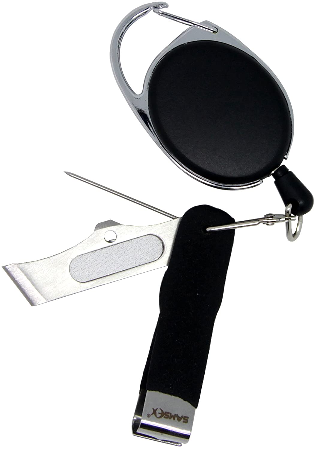 SAMSFX Jig Eye Cleaner, Line Clipper and Hook Sharpener Kit Fly Fishing