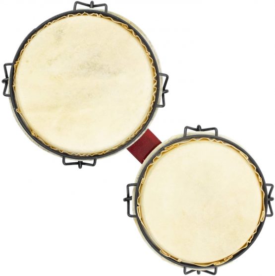 World Rhythm BON7 6” & 7” Beginners Oak Bongo Drums - Wine Red Bongos - Image 4