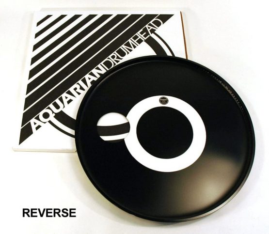 Aquarian Regulator 18-inch Small Port Hole Bass Drum Head - Black - Image 3