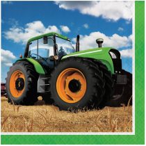 Creative Converting Tractor Time Paper Luncheon Napkins, 13"-16 Pcs, One size