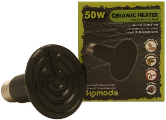 Komodo Ceramic Heat Emitter, 50 Watt, Black