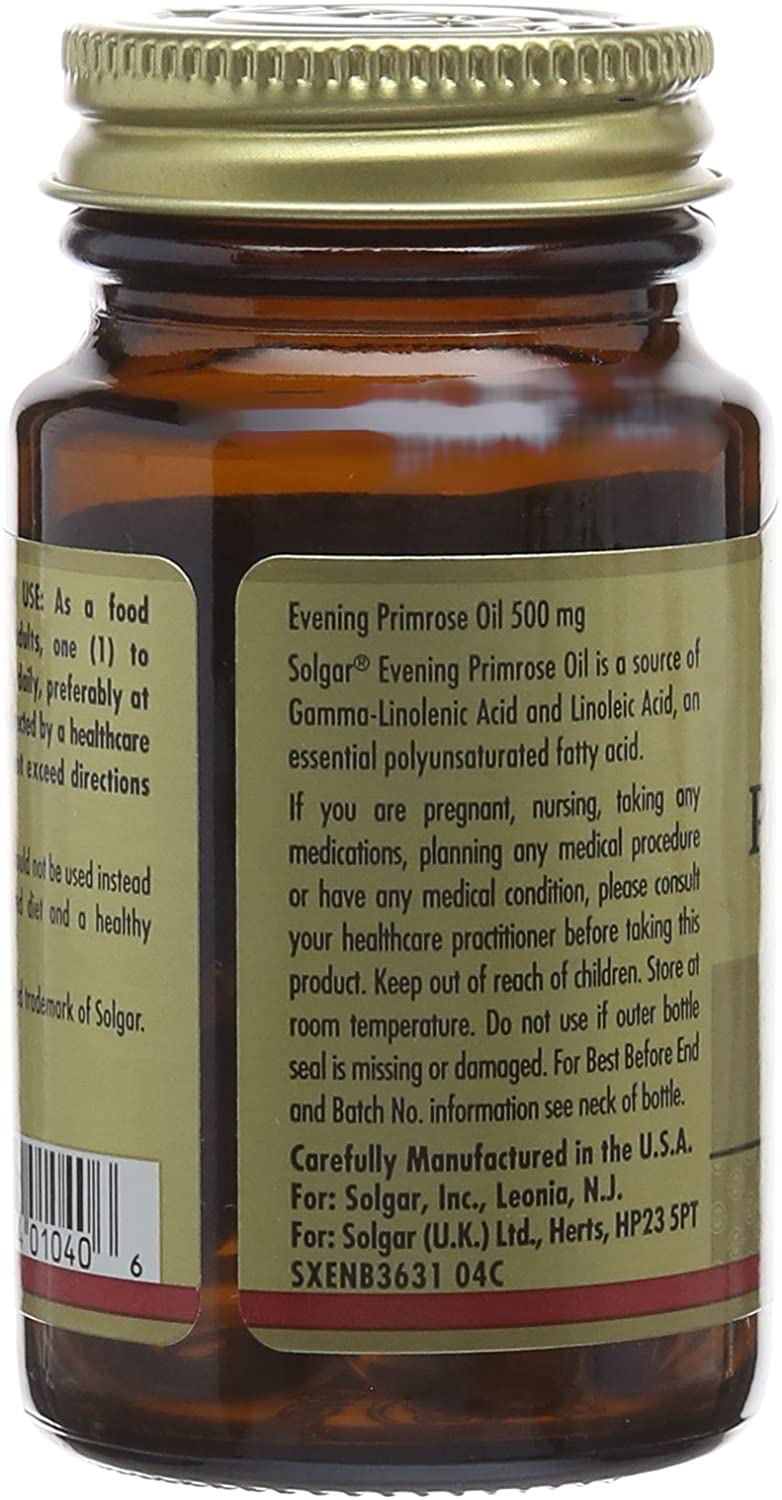 Solgar Evening Primrose Oil 500 mg Softgels - Pack of 30 - with Omega-6 and GLA - Easy to Swallow - Gluten Free - Image 4