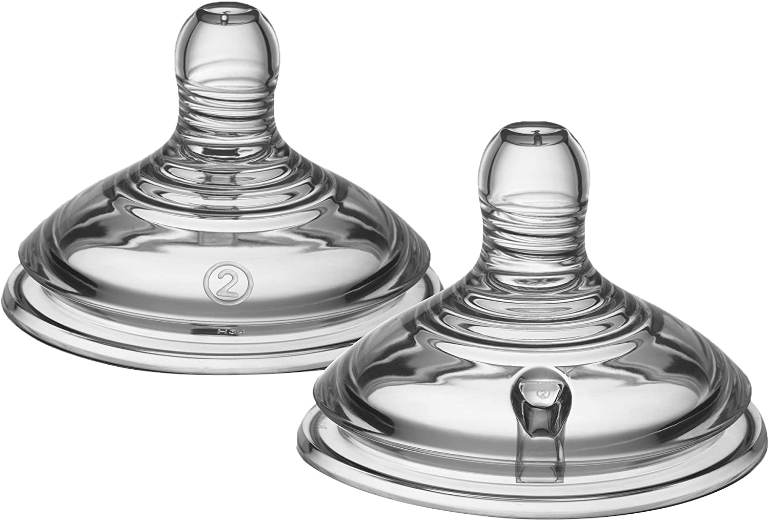 Tommee Tippee Closer to Nature Baby Bottle Teats, Breast-Like, Anti-Colic Valve, Soft Silicone, Medium-Flow, 3m+, Pack of 2 - Image 3