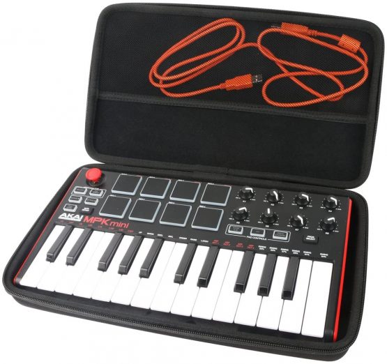 Khanka Hard Travel Case for Akai Professional MPK Mini MK3/MKII MK2/Play 25 Key USB MIDI Controller 25-Note Piano Style Keyboard.(Case only)