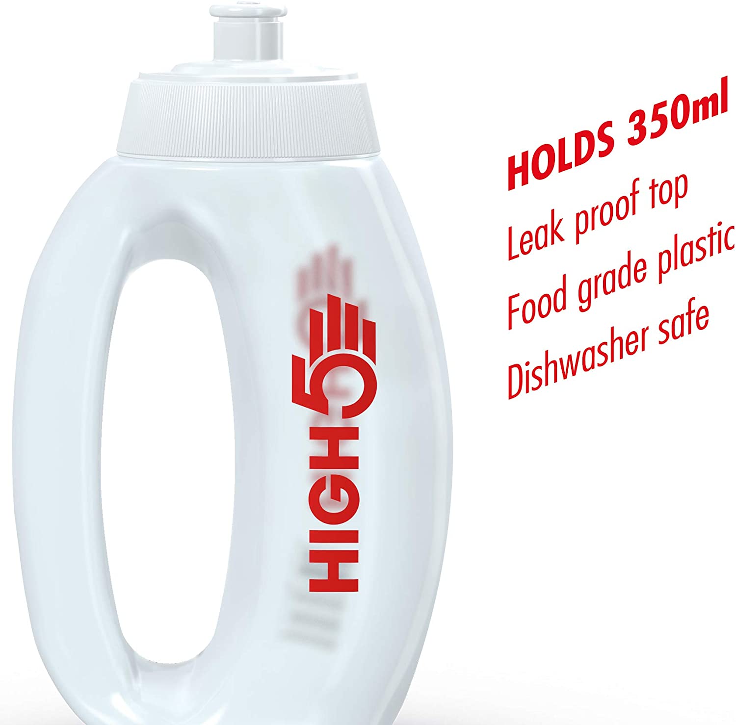 HIGH5 Drinks Professional Sports Run Water Bottle BPA Leak Proof Dishwasher Safe 350ml, Transparent, 350 ml - Image 4